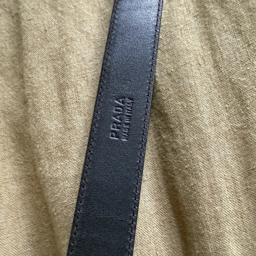 Authentic Prada Dark Brown Leather Belt with Silver Buckle - Picture 5 of 5